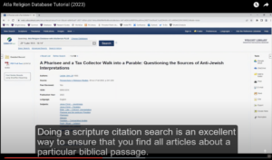 Screen Shot from the Atla Scripture Search tutorial